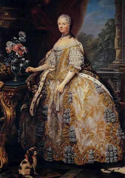 Portrait of Marie Leszczynska, Queen of France Oil Painting by Carle van Loo