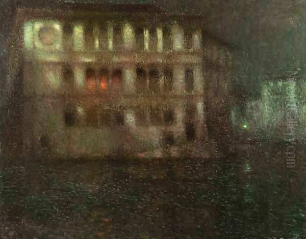 The Old Palace, Moonlight, Venice Oil Painting by Henri Eugene Augustin Le Sidaner