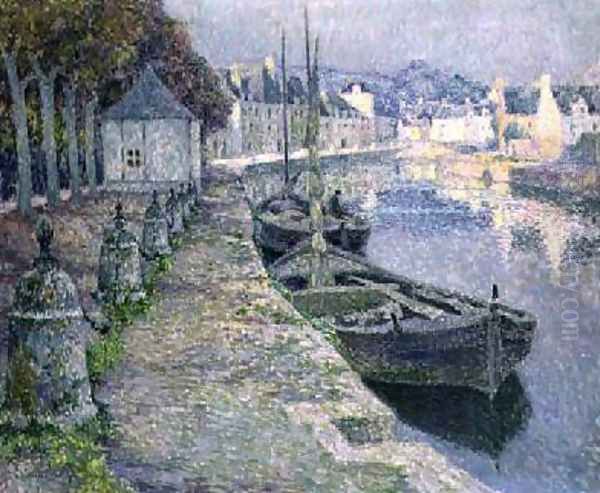 The Gravel Boats Oil Painting by Henri Eugene Augustin Le Sidaner