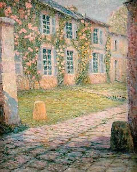 The House with Roses Versailles Oil Painting by Henri Eugene Augustin Le Sidaner