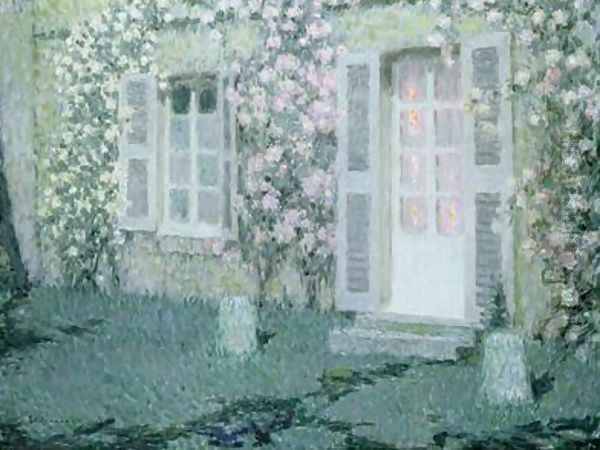 The House with Roses Oil Painting by Henri Eugene Augustin Le Sidaner