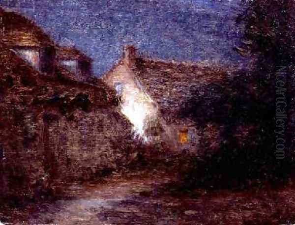 The Farm Oil Painting by Henri Eugene Augustin Le Sidaner