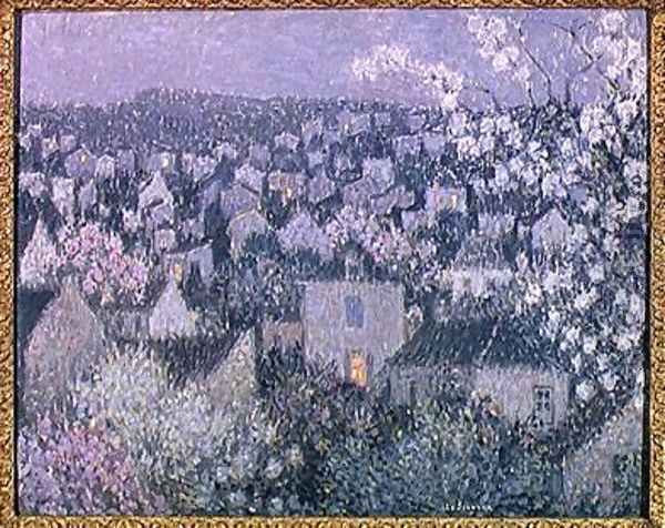 Spring Evening Oil Painting by Henri Eugene Augustin Le Sidaner