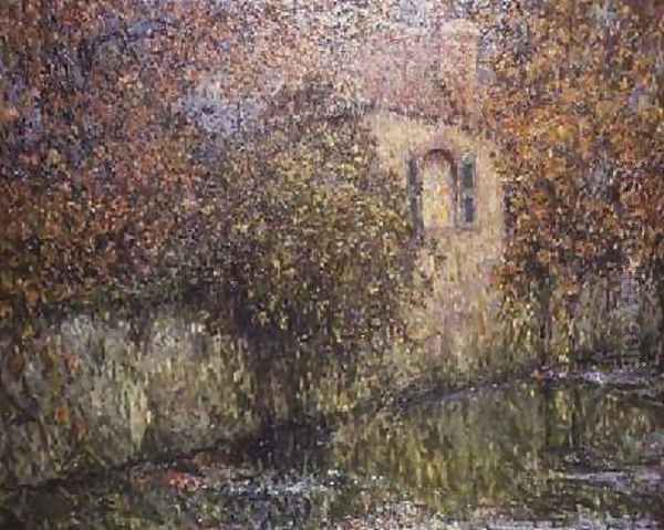 The House by the River Oil Painting by Henri Eugene Augustin Le Sidaner