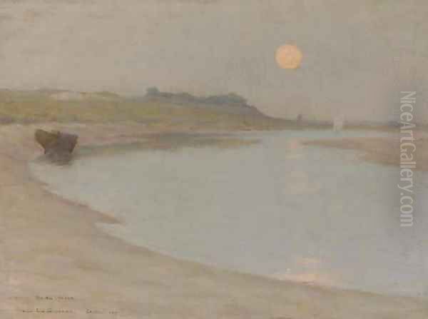 Clair de lune, Etaples Oil Painting by Henri Eugene Augustin Le Sidaner