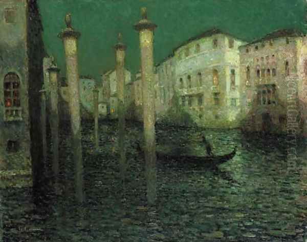 Le Grand Canal, Venise Oil Painting by Henri Eugene Augustin Le Sidaner