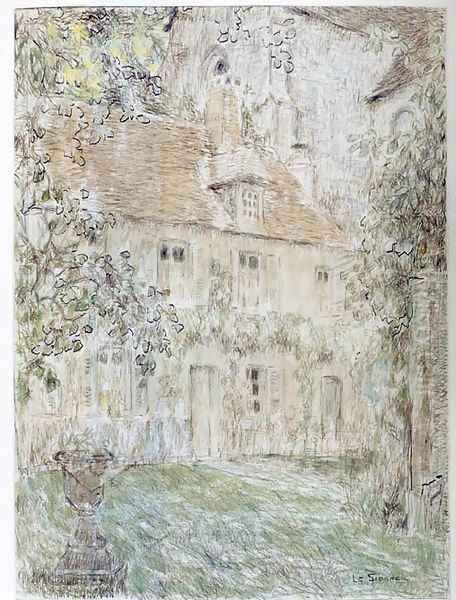 Facade de la maison de Gerberoy Oil Painting by Henri Eugene Augustin Le Sidaner