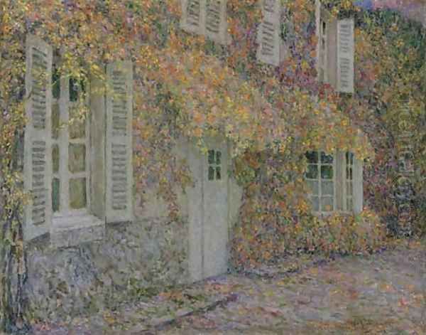 La maison de l'automne Oil Painting by Henri Eugene Augustin Le Sidaner