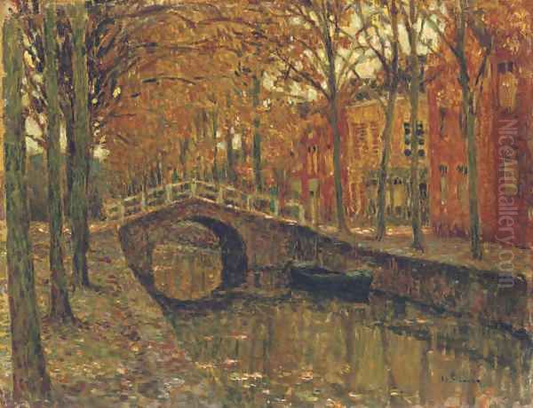 Le canal, Delft Oil Painting by Henri Eugene Augustin Le Sidaner