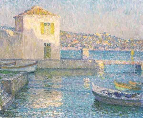 Maison pres de la mer, Villefranche-sur-Mer Oil Painting by Henri Eugene Augustin Le Sidaner