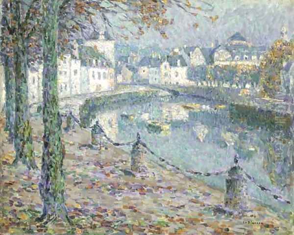 La petite ville au matin, Quimperle Oil Painting by Henri Eugene Augustin Le Sidaner