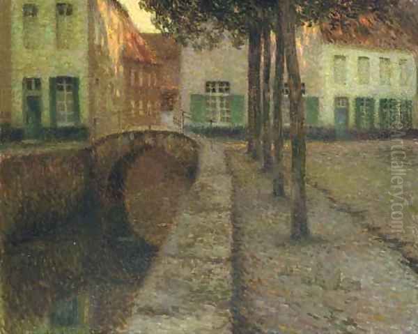 Le canal Oil Painting by Henri Eugene Augustin Le Sidaner