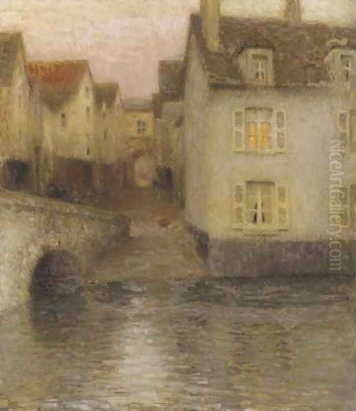 Le Pont. Crepuscule Oil Painting by Henri Eugene Augustin Le Sidaner