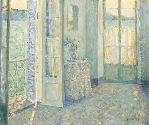 La chambre bleue, Villefranche-sur-Mer Oil Painting by Henri Eugene Augustin Le Sidaner