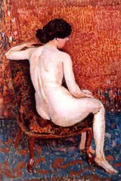 Sitting Nude On Chair Oil Painting by Georges Lemmen