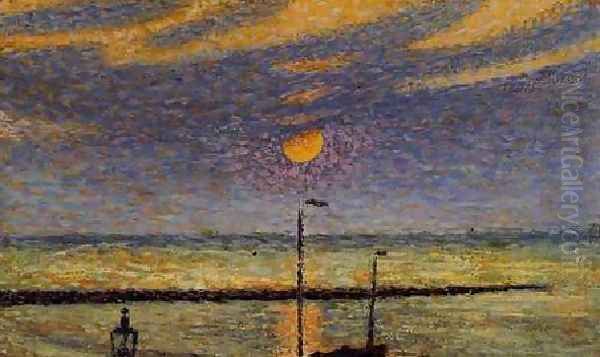 Clear Night Moon Oil Painting by Georges Lemmen