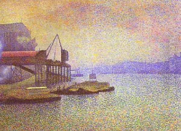 View Of The Thames Oil Painting by Georges Lemmen