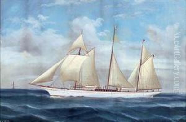 The Royal Yacht Squadron's Steam Yacht Oil Painting by Antonio de Simone