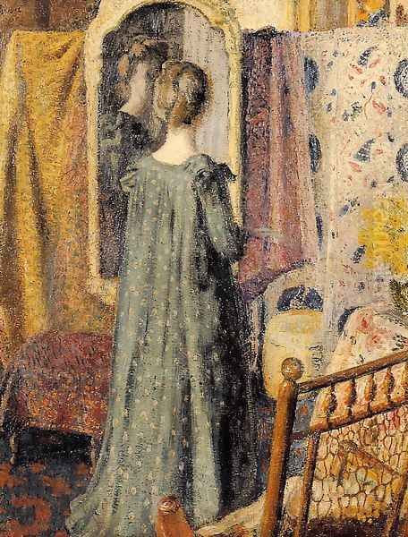 Woman Standing in Front of the Mirror Oil Painting by Georges Lemmen