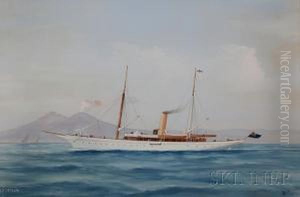 Portrait Of The British Steam Yacht Joyeuse Oil Painting by Antonio de Simone