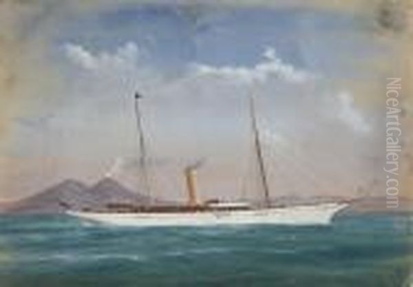 The Steam Yacht 
Doris Oil Painting by Antonio de Simone