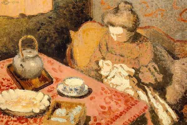 Tea Oil Painting by Georges Lemmen