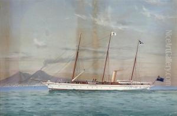 The Steam Yacht 
Esperanza Oil Painting by Antonio de Simone