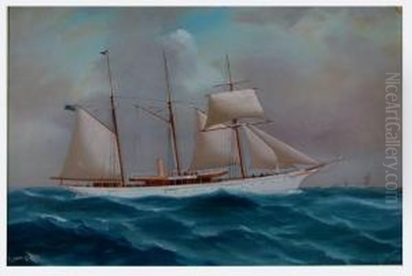 The Steam Yacht 
Lady Torfrida Oil Painting by Antonio de Simone