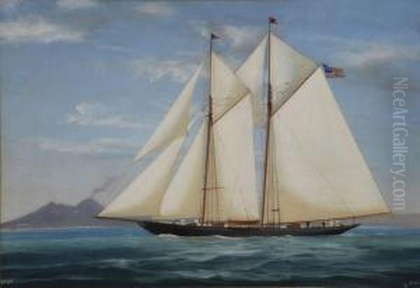 Barca A Vela In Navigazione Oil Painting by Antonio de Simone