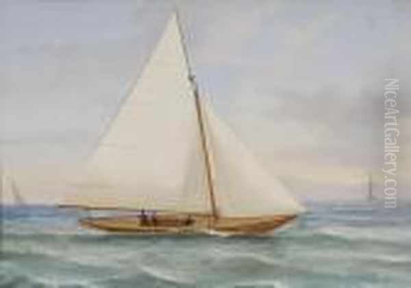 Ritratto Di Barca Da Regata In Navigazione Oil Painting by Antonio de Simone