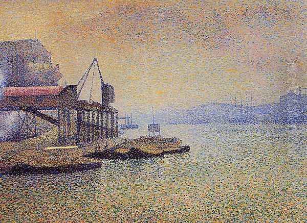 The Thames. the Elevator Oil Painting by Georges Lemmen