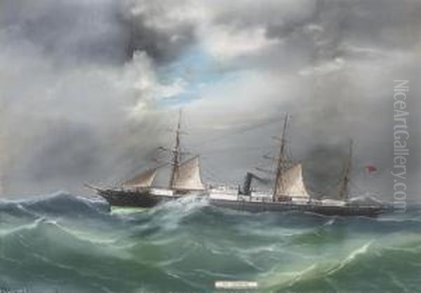 S.s. 
Lusitania Oil Painting by Antonio de Simone