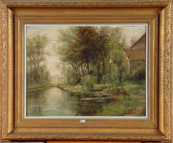 Paysage A La Riviere Oil Painting by Gustave De Smet