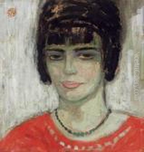 Tete De Jeune Femme Oil Painting by Gustave De Smet