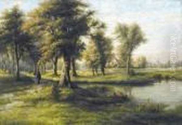 Landschap Met Rivier Oil Painting by Gustave De Smet