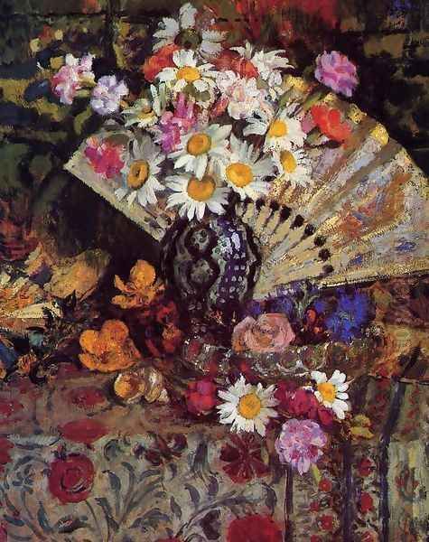 Still Life with Fan Oil Painting by Georges Lemmen