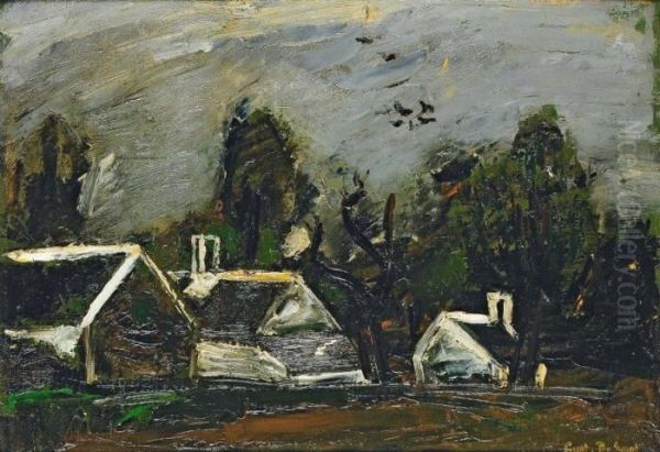 Paysage Avec Fermes Oil Painting by Gustave De Smet