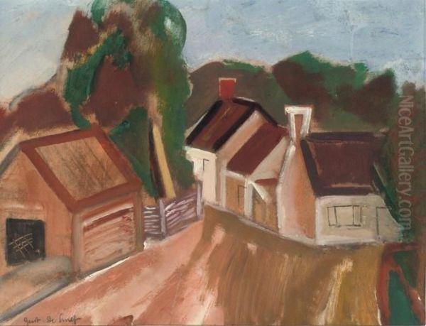 Village Oil Painting by Gustave De Smet