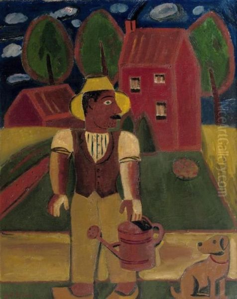 De Tuinier - Le Jardinier Oil Painting by Gustave De Smet