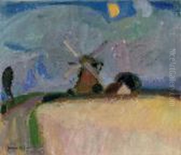 A Windmill In A Landscape, Het Gooi by Gustave De Smet