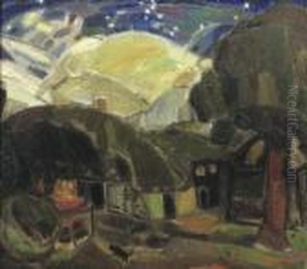 Avond Op De Hoeve; Ferme Au Crepuscule Oil Painting by Gustave De Smet