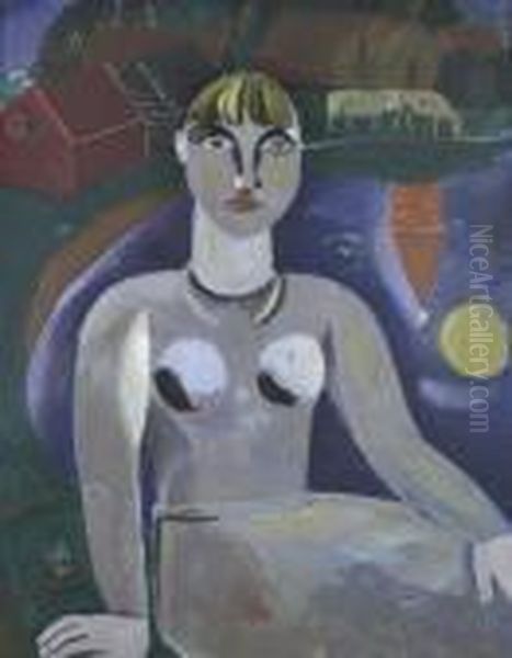 Meisje In Het Blauw - Girl In Blue Oil Painting by Gustave De Smet