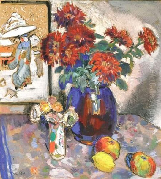 Stilleven Met Bloemen (1914) Oil Painting by Gustave De Smet