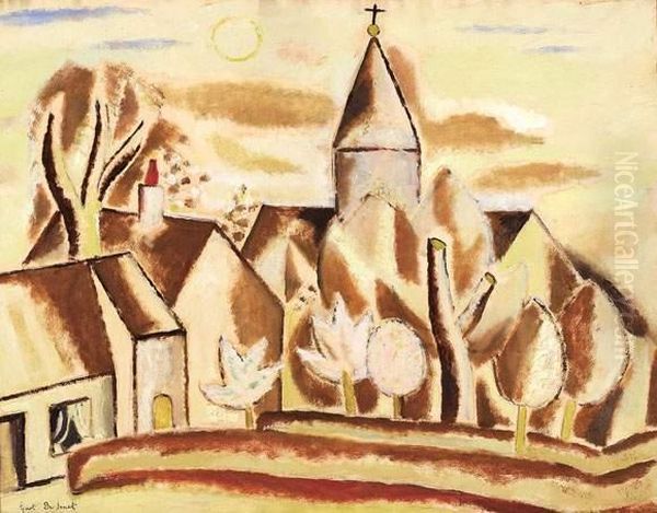 De Boomgaard Bij De Kerk (begin Jaren '30) Oil Painting by Gustave De Smet