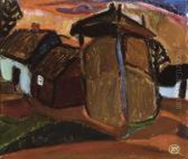 De Hooiopper (1917) Oil Painting by Gustave De Smet