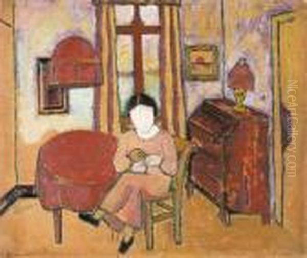 Breister In Een Interieur (ca. 1935) Oil Painting by Gustave De Smet