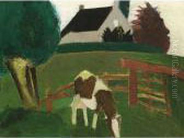 Grazing Cow Oil Painting by Gustave De Smet