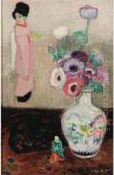 Stillleven Met Anemonen Oil Painting by Gustave De Smet