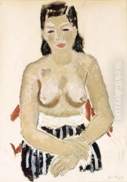 La Jupe Rayee Oil Painting by Gustave De Smet