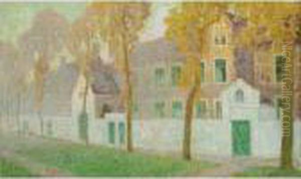 Le Beguinage A Bruges Oil Painting by Gustave De Smet